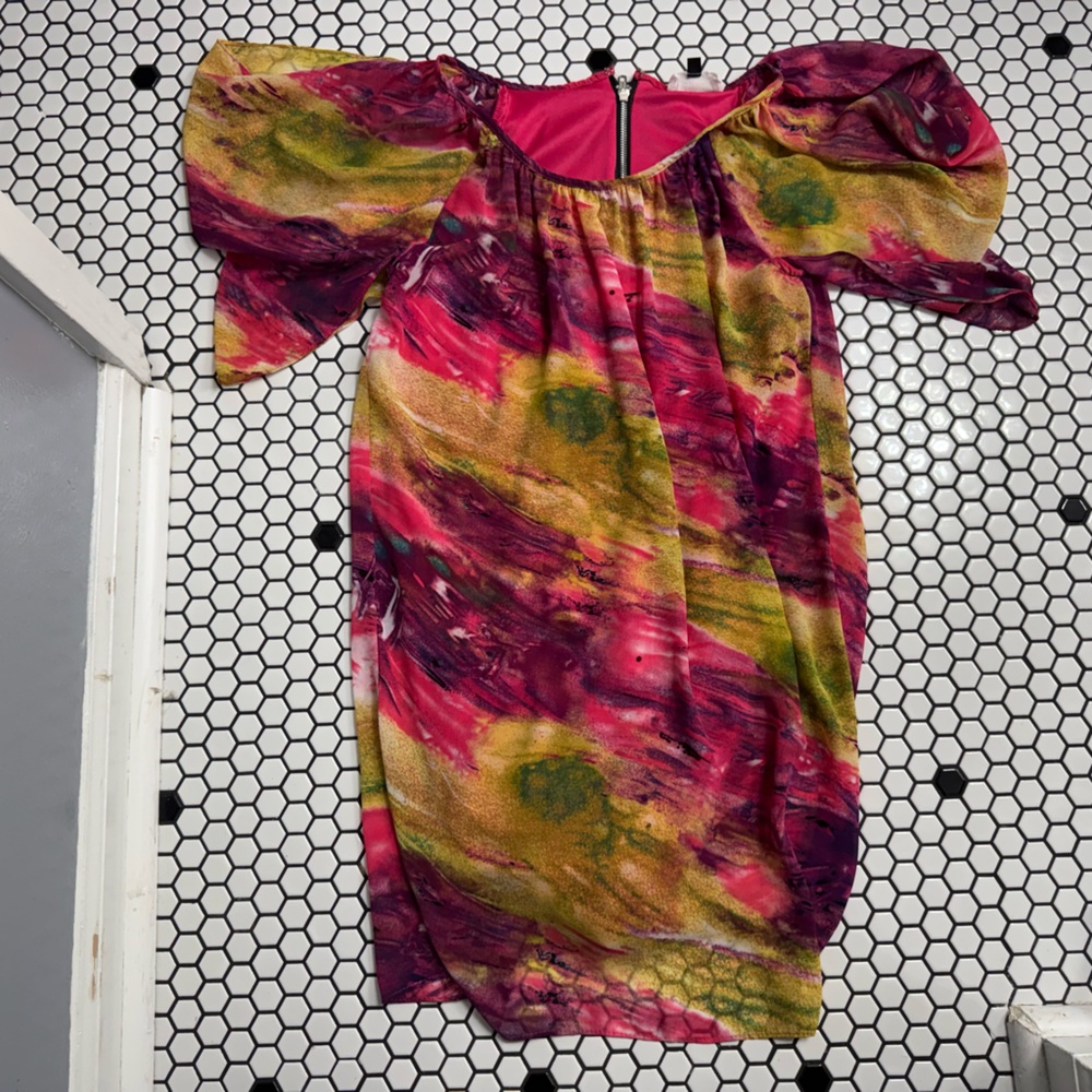 Sublime X JAYGODFREY Pink & Green Off-Shoulder Dress size XS